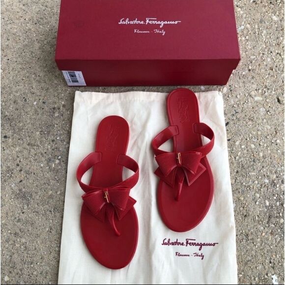 Authentic Salvatore Ferragamo Bali Sandals with box No Dust Bag - Picture 1 of 7